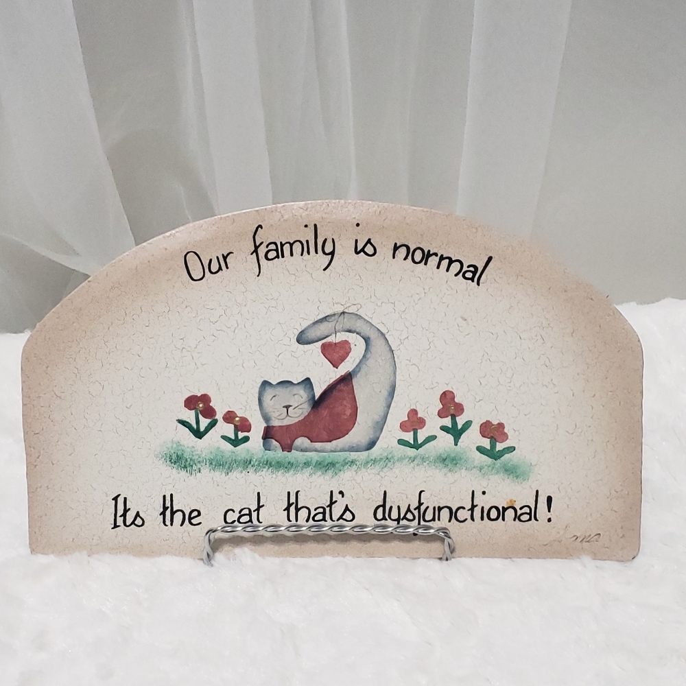 Vintage Kitty Theme Hand Painted Tin Home Decor - Picture 2 of 8